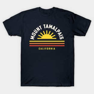 Mount Tamalpais State Park Retro Vintage Stripes Sunset T-Shirt